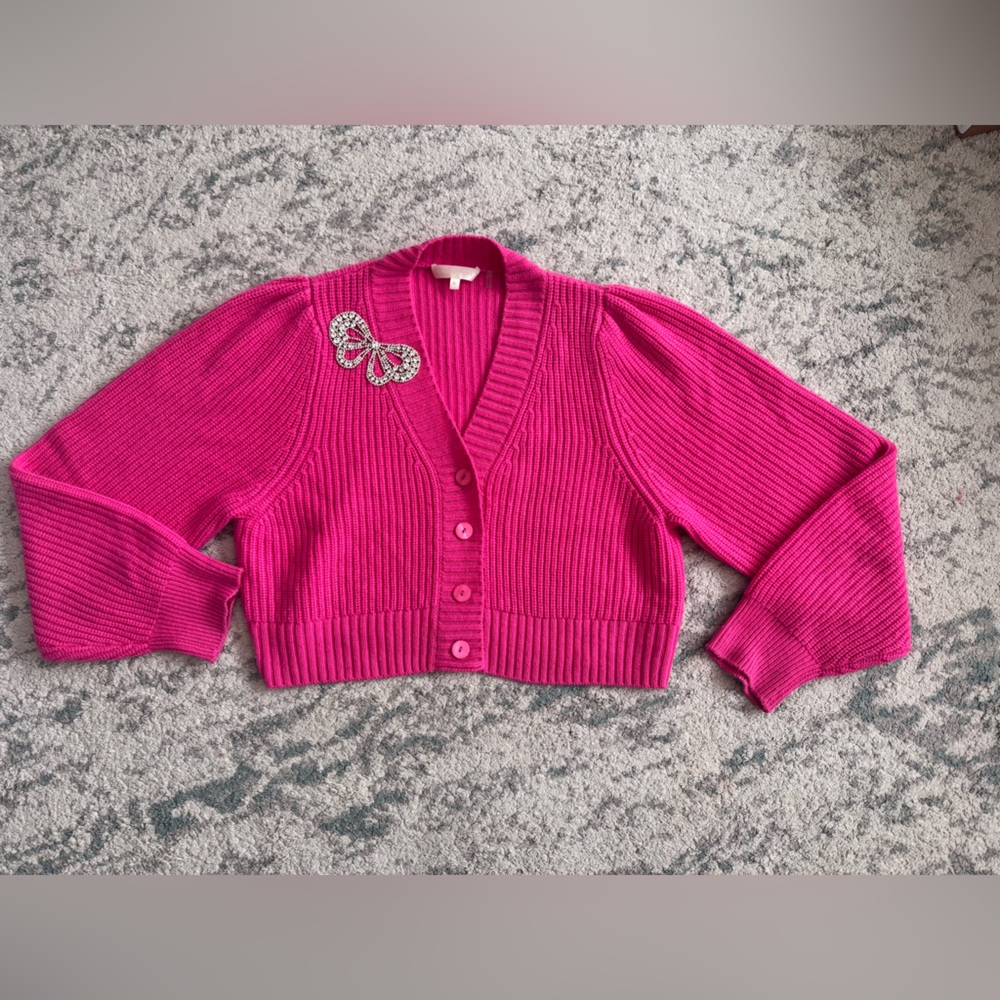 LoveShackFancy Sweater with Sparkling Bow